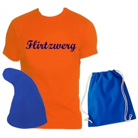 ZWERGEN  Kostüm Partyzwerg Lachzwerg Giftzwerg Flirtzwerg Premium Gruppenkostüm T-Shirt + Zwergenmütze + Sack Gr.S M L XL XXL 3XL 4XL 5XL