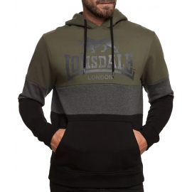 Lonsdale London Hoodie Sweatshirt mit Kapuze oliv grau schwarz Gr. S M L XL XXL