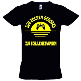 ZUM ZOCKEN GEBOREN - ZUR SCHULE GEZWUNGEN ! T-Shirt Gr. 116 128 140 152 164 cm