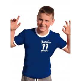 Champion 11 Jahre ! Geburtstags T-Shirt Ringer-blau