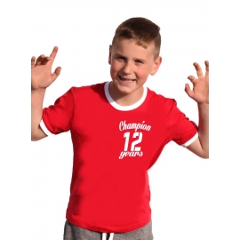 Champion 12 Jahre ! Geburtstags T-Shirt Ringer-blau