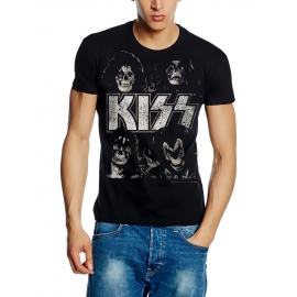 KISS SKULL HEADS  ORIGINAL schwarz Grössen S M L XL 2XL