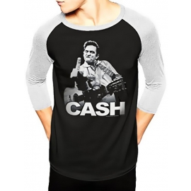 JOHNNY CASH Finger Longsleeve Baseball T-Shirt  ORIGINAL schwarz Grössen  M oder L