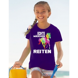 ECHTE MÄDCHEN REITEN ! Hoodie Sweatshirt mit Kapuze Gr. 116 128 140 152 164 cm Reiten Pferde