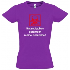 Hausaufgaben gefährden meine Gesundheit ! T-Shirt Gr. 116 128 140 152 164 cm