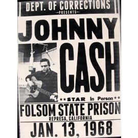 Johnny Cash Department of corrections Folsom State Prison 1969 ORIGINAL Schwarz Grössen S M L XL