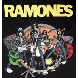 THE RAMONES ILLO cartoon ORIGINAL Schwarz Grössen S M L XL