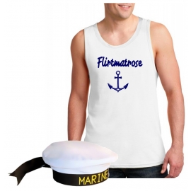 Flirtmatrose Matrosenkostüm Gruppenkostüm Tankshirt Muskelshirt Gr.S M L XL XXL 3XL 4XL 5XL