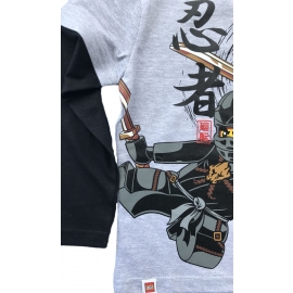 LEGO NINJAGO Jungen Ninja Langarm T-Shirt Original Hellgrau 4 6 8 10 Jahre 104 116 128 140 cm