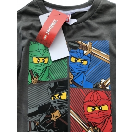 LEGO NINJAGO Jungen Ninja Langarm T-Shirt Original Grau 4 6 8 10 Jahre 104 116 128 140 cm