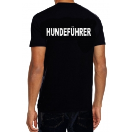 Hundeführer !  T-Shirt dunkelblau reflektierender Druck vorne und hinten Gr. S M L XL 2XL 3XL 4XL 5XL Hundestaffel, Agility, Welpenschule Hunde Hund Rassen Training Hundeausbildung