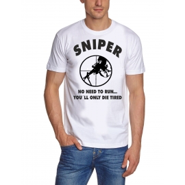 SNIPER T-Shirt NO NEED TO RUN...  weiss  S - XXXL