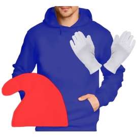 ROT-BLAUER Zwerg Kostümset Zwergenmütze + Handschuhe + Shirt oder Sweatshirt Hoodie Gruppenkostüm Gr.S - 5XL