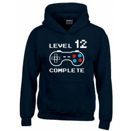 LEVEL 12 complete T-Shirt oder Hoodie Sweatshirt für Kinder 12 Jahre Geburtstag Geschenk Gamer Konsole Gr. 152 164 cm oder Herren XS S M