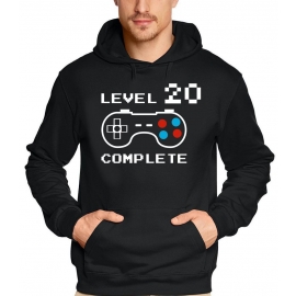 LEVEL 20 complete T-Shirt oder Hoodie Sweatshirt für Kinder 20 Jahre Geburtstag Geschenk Gamer Konsole Gr. XS S M L XL XXL