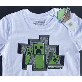 Minecraft T-Shirt Jungen und Mädchen 116 128 140 152 cm weiß 6 8 10 12 Jahre