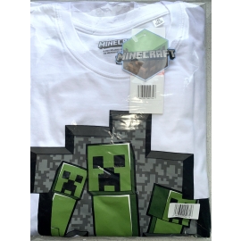 Minecraft T-Shirt Jungen und Mädchen 116 128 140 152 cm weiß 6 8 10 12 Jahre