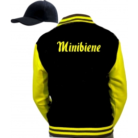 Bienen  Kostüm Partybiene Tanzbiene Feierbiene Sektbiene vers. zur Auswahl Jacke + Cap Gruppenkostüm schwarz gelb Gr.S M L XL XXL 3XL