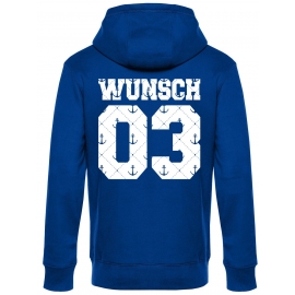 Partnerlook mit Wunschname & Wunschnummer Personalisierbar – Hoodie, Sweatshirt & Pullover für Pärchen, Familie & Freunde - Schwarz, Grau, Blau, Weiß, XS-5XL