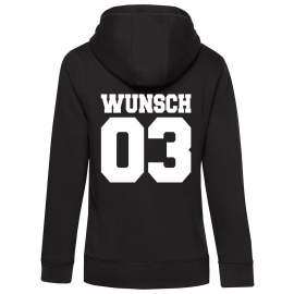 Partnerlook mit Wunschname & Wunschnummer Personalisierbar – Hoodie, Sweatshirt & Pullover für Pärchen, Familie & Freunde - Schwarz, Grau, Blau, Weiß, XS-5XL