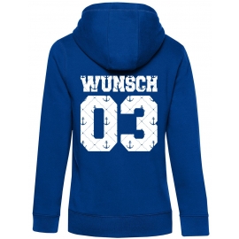 Partnerlook mit Wunschname & Wunschnummer Personalisierbar – Hoodie, Sweatshirt & Pullover für Pärchen, Familie & Freunde - Schwarz, Grau, Blau, Weiß, XS-5XL