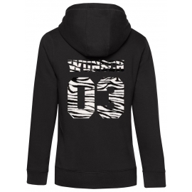 Partnerlook mit Wunschname & Wunschnummer Personalisierbar – Hoodie, Sweatshirt & Pullover für Pärchen, Familie & Freunde - Schwarz, Grau, Blau, Weiß, XS-5XL