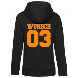 Partnerlook mit Wunschname & Wunschnummer Personalisierbar – Hoodie, Sweatshirt & Pullover für Pärchen, Familie & Freunde - Schwarz, Grau, Blau, Weiß, XS-5XL