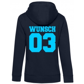 Partnerlook mit Wunschname & Wunschnummer Personalisierbar – Hoodie, Sweatshirt & Pullover für Pärchen, Familie & Freunde - Schwarz, Grau, Blau, Weiß, XS-5XL