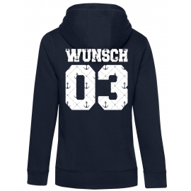 Partnerlook mit Wunschname & Wunschnummer Personalisierbar – Hoodie, Sweatshirt & Pullover für Pärchen, Familie & Freunde - Schwarz, Grau, Blau, Weiß, XS-5XL