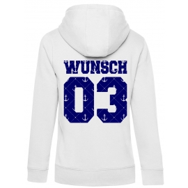 Partnerlook mit Wunschname & Wunschnummer Personalisierbar – Hoodie, Sweatshirt & Pullover für Pärchen, Familie & Freunde - Schwarz, Grau, Blau, Weiß, XS-5XL