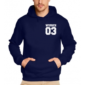 Partnerlook mit Wunschname & Wunschnummer Personalisierbar – Hoodie, Sweatshirt & Pullover für Pärchen, Familie & Freunde - Schwarz, Grau, Blau, Weiß, XS-5XL