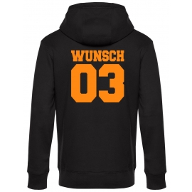 Partnerlook mit Wunschname & Wunschnummer Personalisierbar – Hoodie, Sweatshirt & Pullover für Pärchen, Familie & Freunde - Schwarz, Grau, Blau, Weiß, XS-5XL