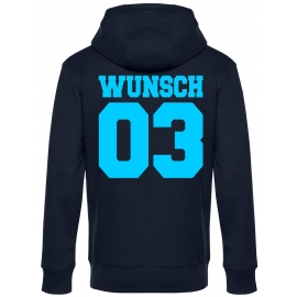 Partnerlook mit Wunschname & Wunschnummer Personalisierbar – Hoodie, Sweatshirt & Pullover für Pärchen, Familie & Freunde - Schwarz, Grau, Blau, Weiß, XS-5XL