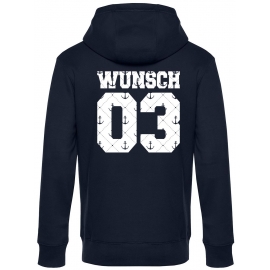 Partnerlook mit Wunschname & Wunschnummer Personalisierbar – Hoodie, Sweatshirt & Pullover für Pärchen, Familie & Freunde - Schwarz, Grau, Blau, Weiß, XS-5XL