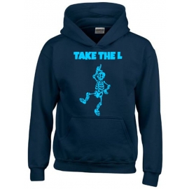 TAKE THE L DABBING Skelett Hoodie Sweatshirt mit Kapuze Gr. 116 128 140 152 164 cm Halloween