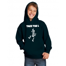 TAKE THE L DABBING Skelett Hoodie Sweatshirt mit Kapuze Gr. 116 128 140 152 164 cm Halloween