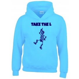 TAKE THE L DABBING Skelett Hoodie Sweatshirt mit Kapuze Gr. 116 128 140 152 164 cm Halloween