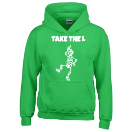 TAKE THE L DABBING Skelett Hoodie Sweatshirt mit Kapuze Gr. 116 128 140 152 164 cm Halloween