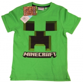 MINECRAFT T-SHIRT green LOGO Gr. 116 128 140 152 Jungen + Mädchen Kinder