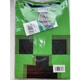 MINECRAFT T-SHIRT green LOGO Gr. 116 128 140 152 Jungen + Mädchen Kinder