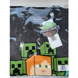 MINECRAFT KINDER T-Shirt grau ALEX Logo Gr. 6 7 8 9 10 11 12 13 14 15 Jahre 116 128 140 152