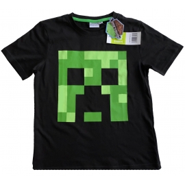 MINECRAFT KINDER T-Shirt Schwarz Logo Gr. 6 7 8 9 10 11 12 13 14 15 Jahre 116 128 140 152