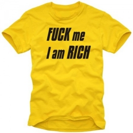 Fuck me I am rich t-shirt schwarz/pink S-XXXL