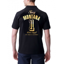 TONY MONTANA POLO T-SHIRT Nr.1 POLOSHIRT DRUCK HINTEN