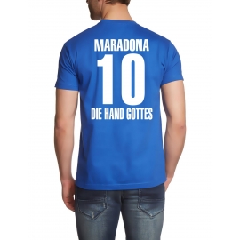 MARADONA Die Hand Gottes T-SHIRT royalblau