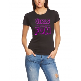 GIRLS just wanna have FUN girly T-SHIRT schwarz/gold S-XL