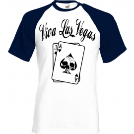 viva Las Vegas Poker t-shirt texas hold em 23 BASEBALL VO+HI