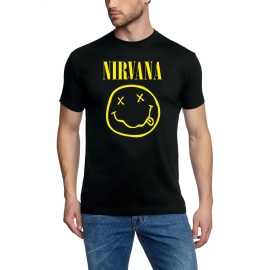 NIRVANA smiley TSHIRT S M L XL SCHWARZ